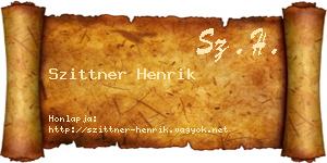 Szittner Henrik névjegykártya